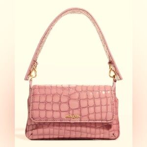 Cult Gaia Damara pink lilac croc patent leather mini small cross body bag